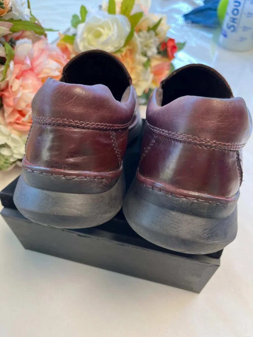 Born Brompton II Men’s 8.5M Burgundy Leather Slip-On Loafers